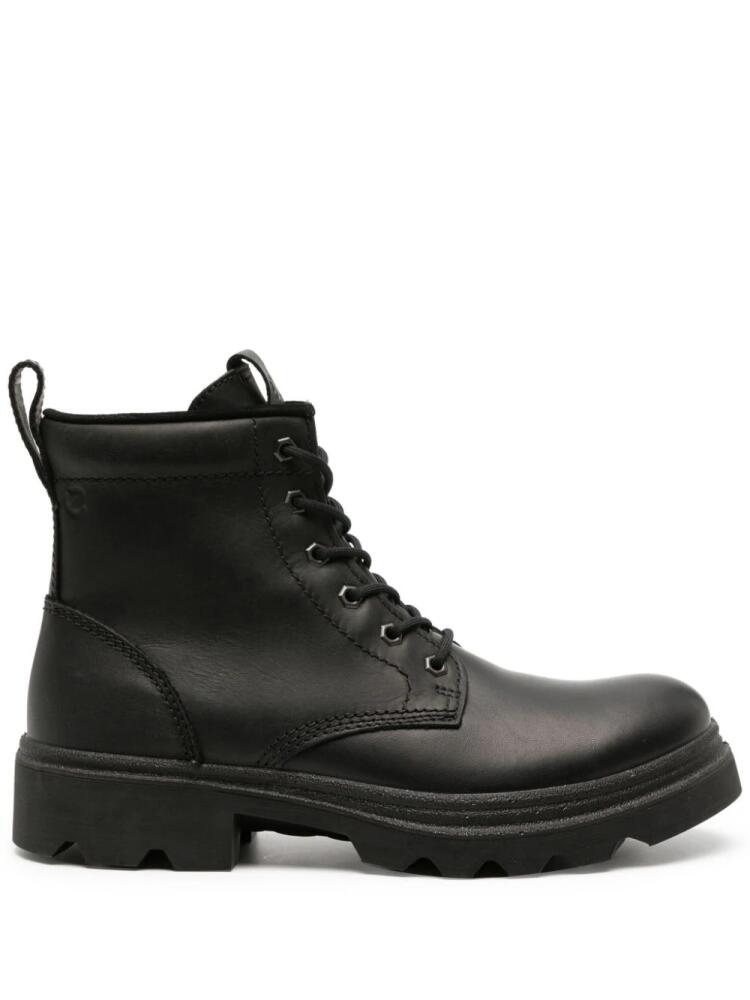 ECCO Grainer logo-embossed leather boots - Black Cover