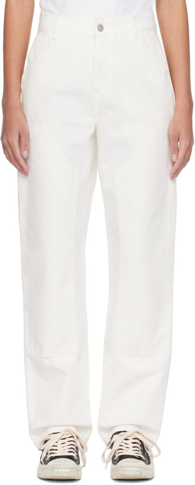 Carhartt Work In Progress White Pierce Double Knee Trousers Cover