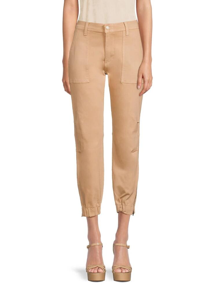 7 For All Mankind Women's Darted Cropped Boyfriend Joggers - Caramel Cover