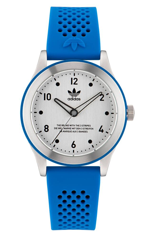 adidas Code Three Silicone Strap Watch, 40mm in Blue Cover