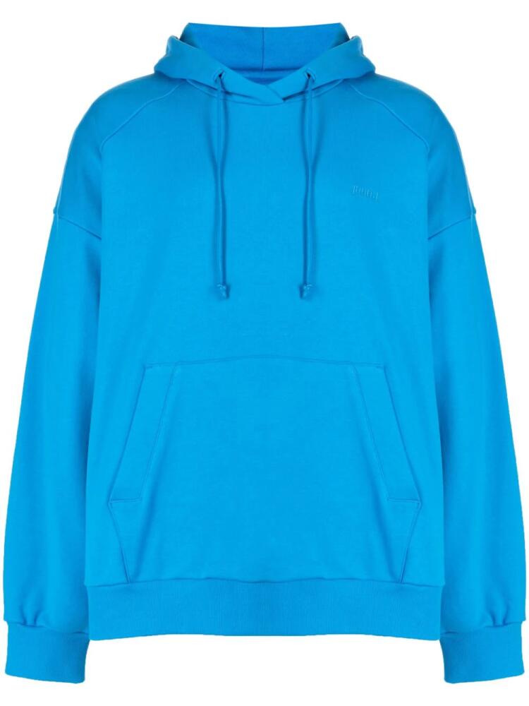 Juun.J photograph-print cotton hoodie - Blue Cover