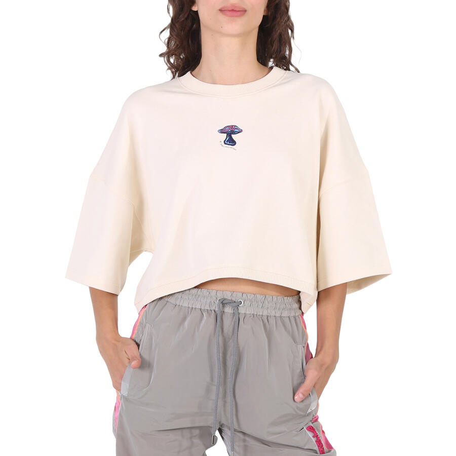 Stella McCartney Ladies Mushroom Print Cropped Sweatshirt Cover