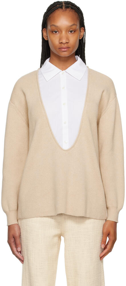 Staud Beige Pietro Sweater Cover