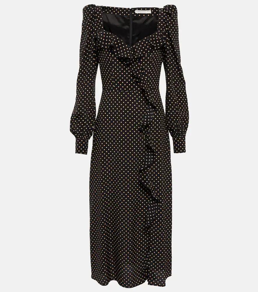 Alessandra Rich Polka-dotted silk midi dress Cover