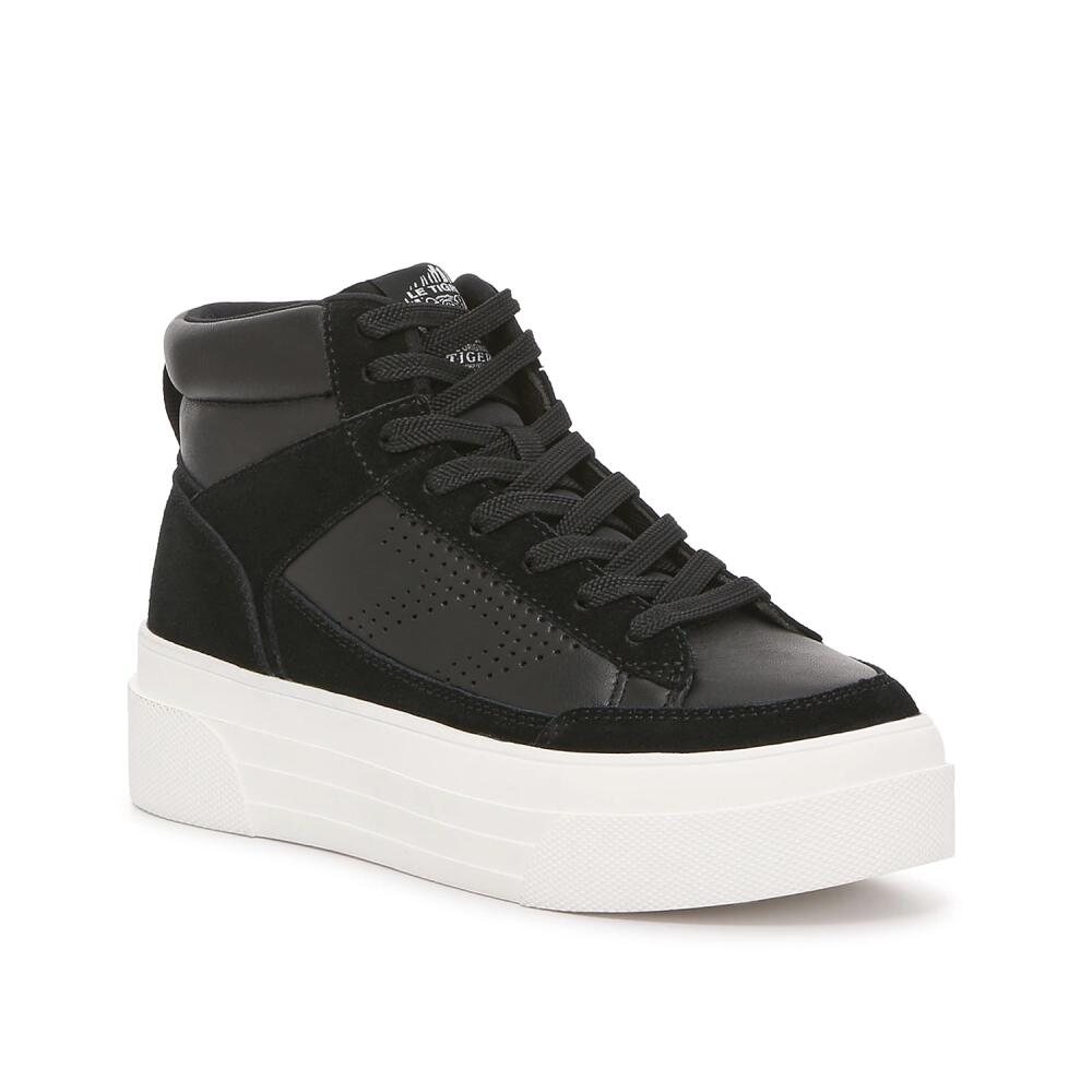 Le TIGRE Midtown Platform HighTop Sneaker | Women's | Black/White Cover