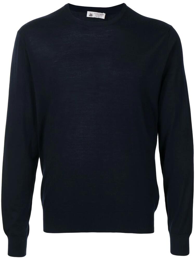 Colombo fine-knit wool jumper - Blue Cover