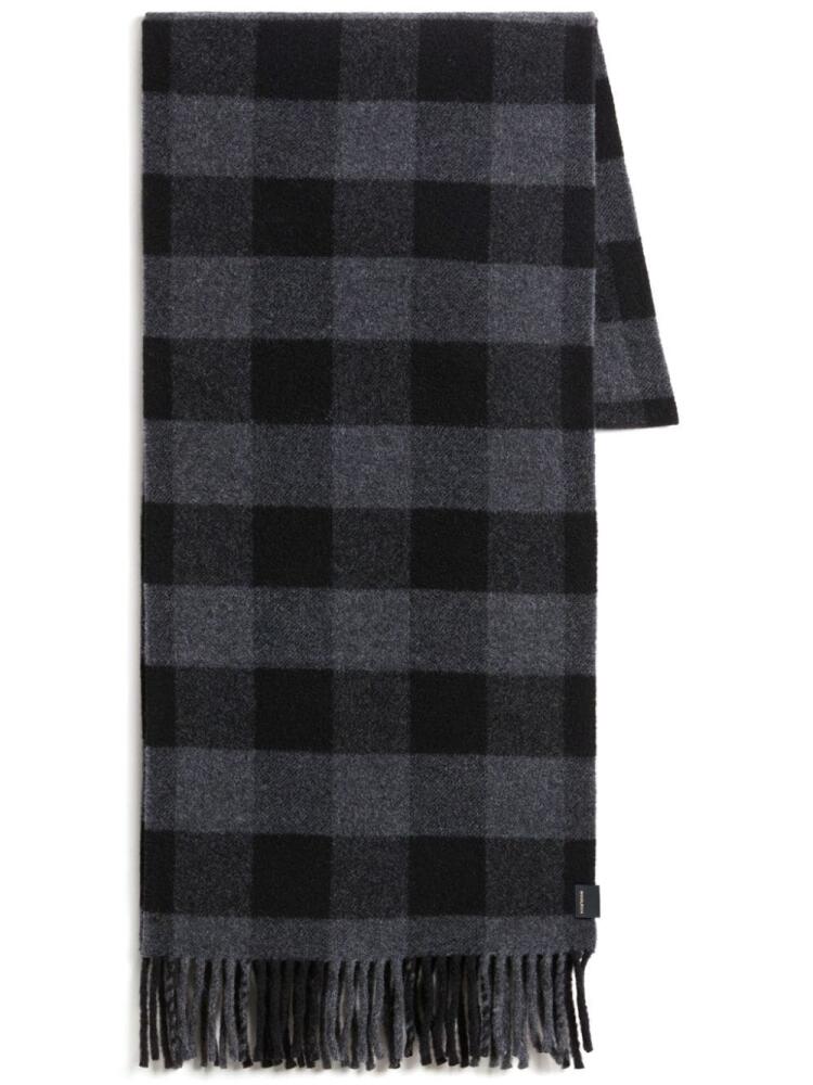 Woolrich check-pattern fringed edge scarf - Grey Cover