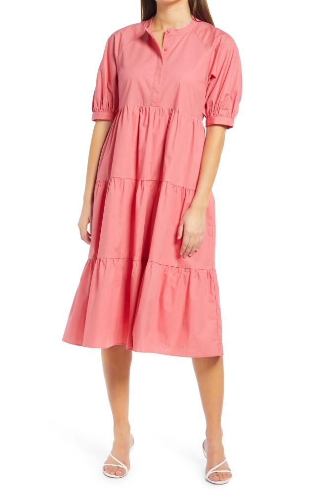 English Factory Puff Sleeve Dress in Coral Cover