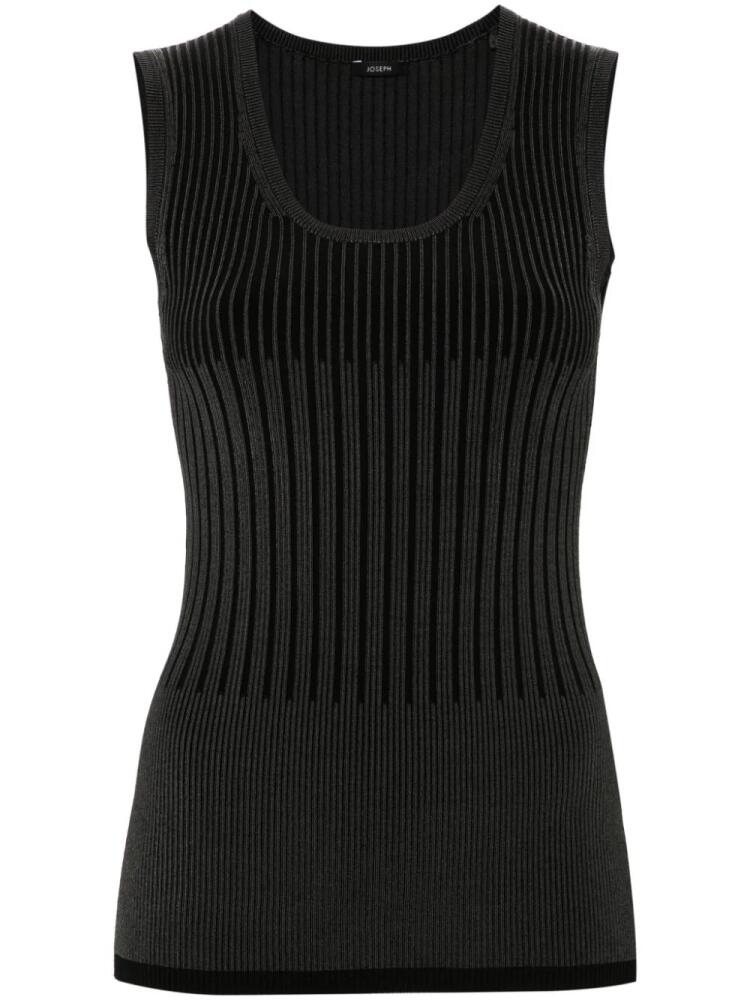 JOSEPH two-tone ribbed tank top - Black Cover