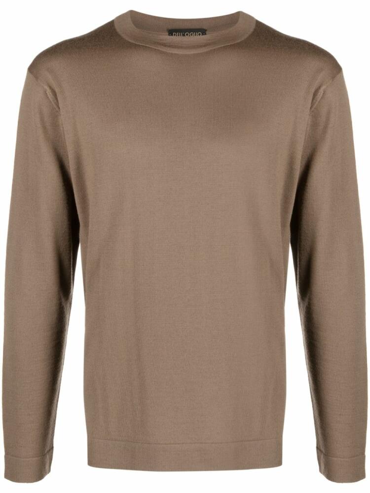 Dell'oglio crew-neck merino-wool jumper - Brown Cover