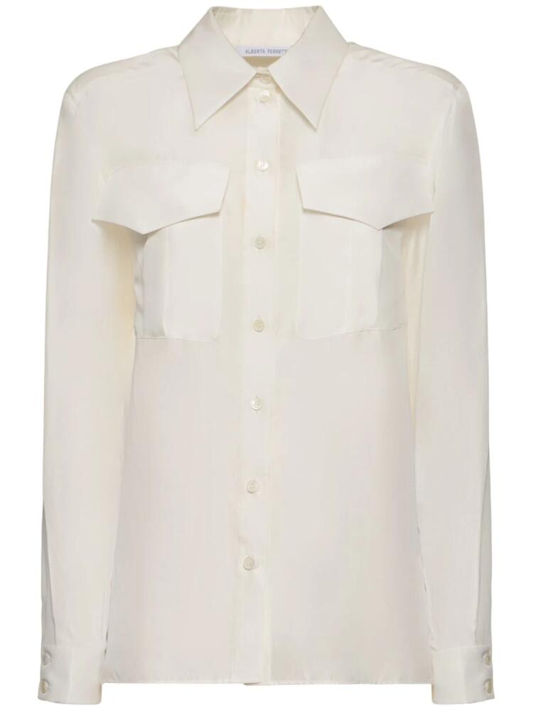 ALBERTA FERRETTI Silk Habotai Shirt W/high Pockets Cover