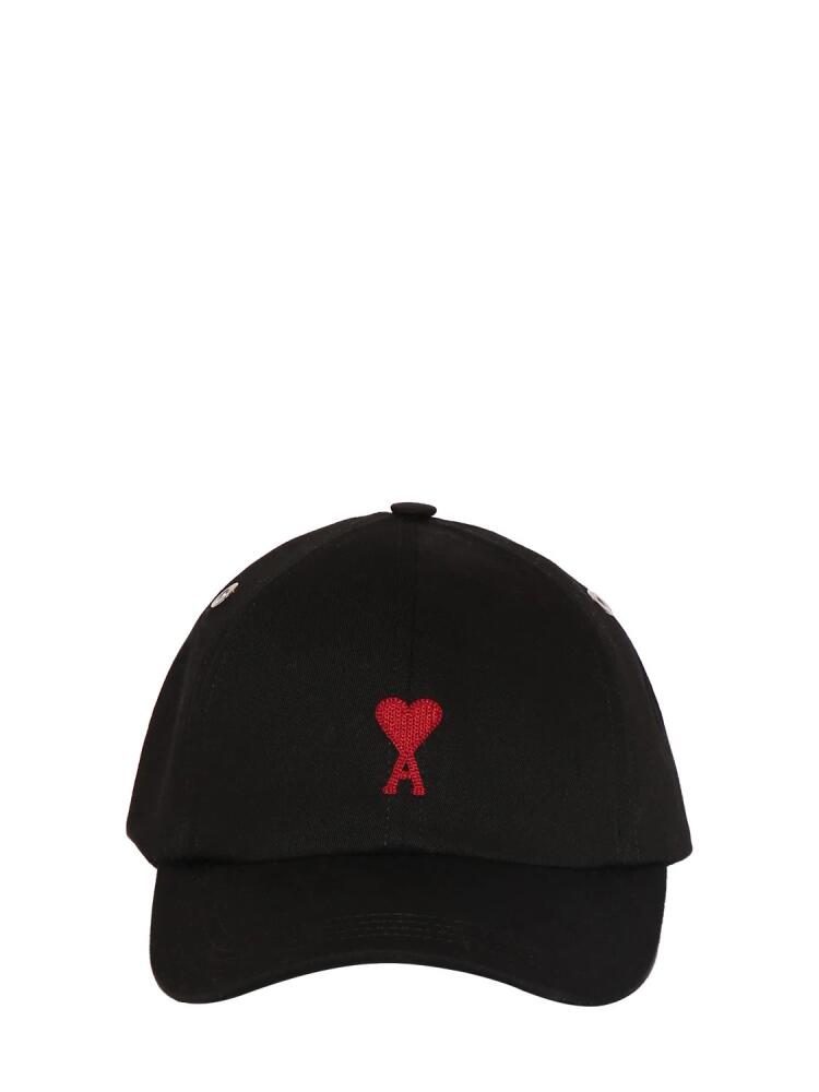 AMI PARIS Logo Embroidered Cotton Cap Cover