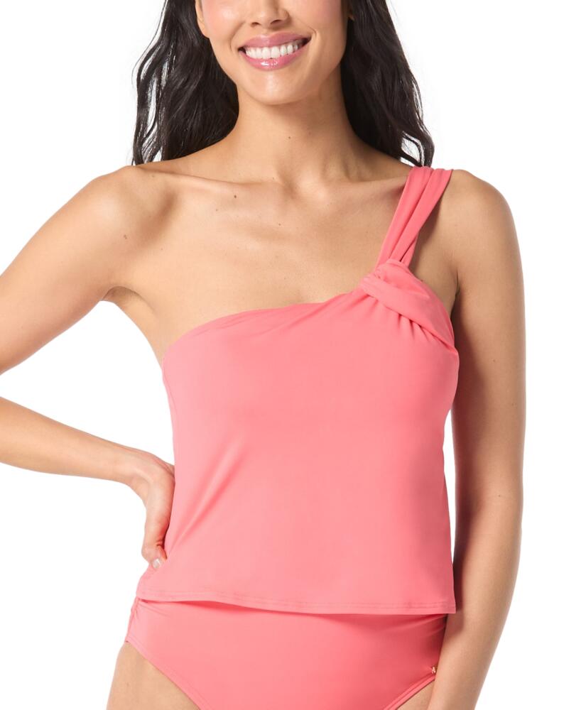 Vince Camuto Women's One-Shoulder Tankini Top - Pop Coral Cover