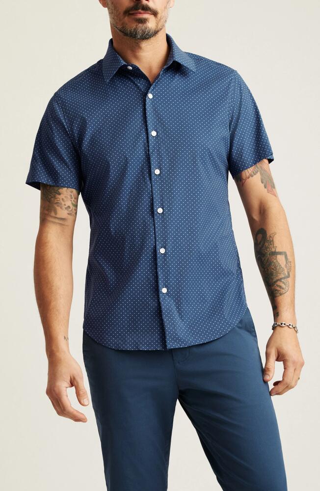 Bonobos Tech Slim Fit Dot Print Short Sleeve Performance Button-Up Shirt in Biddy Dot C3 Cover