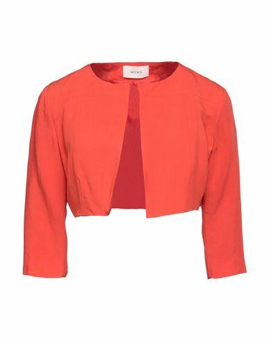 Vicolo Woman Blazer Orange Viscose, Linen Cover