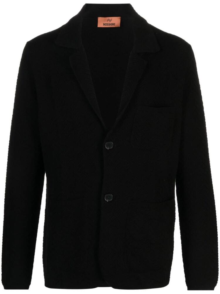 Missoni zig-zag weave single-breasted jacket - Black Cover