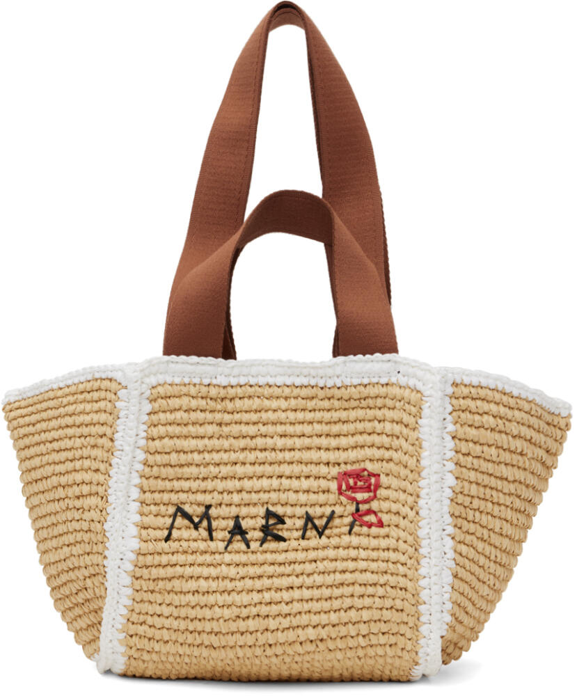 Marni Beige Macramé Sillo Small Tote Cover