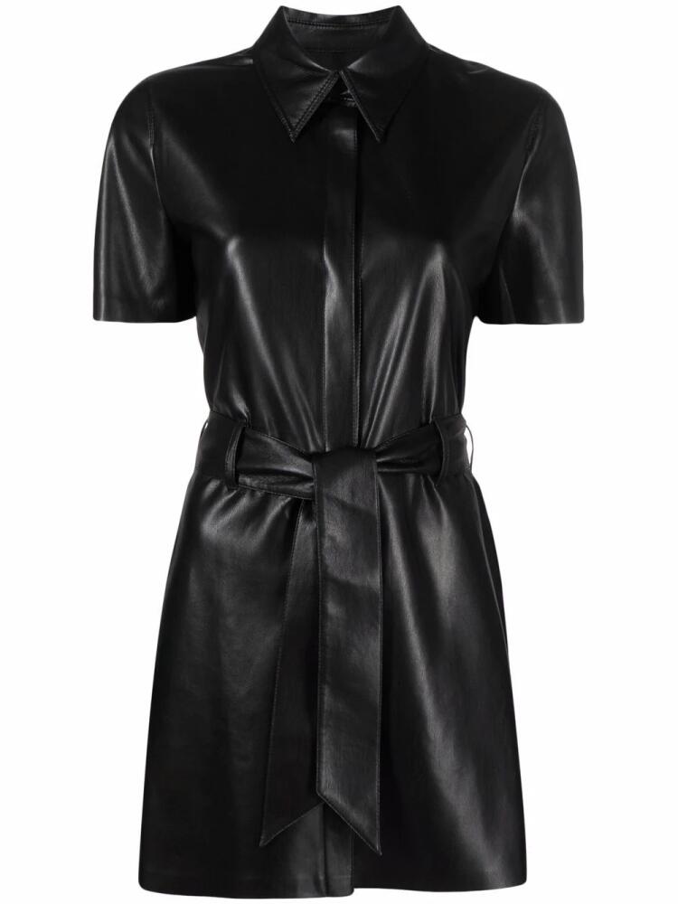 Nanushka belted mini shirt dress - Black Cover