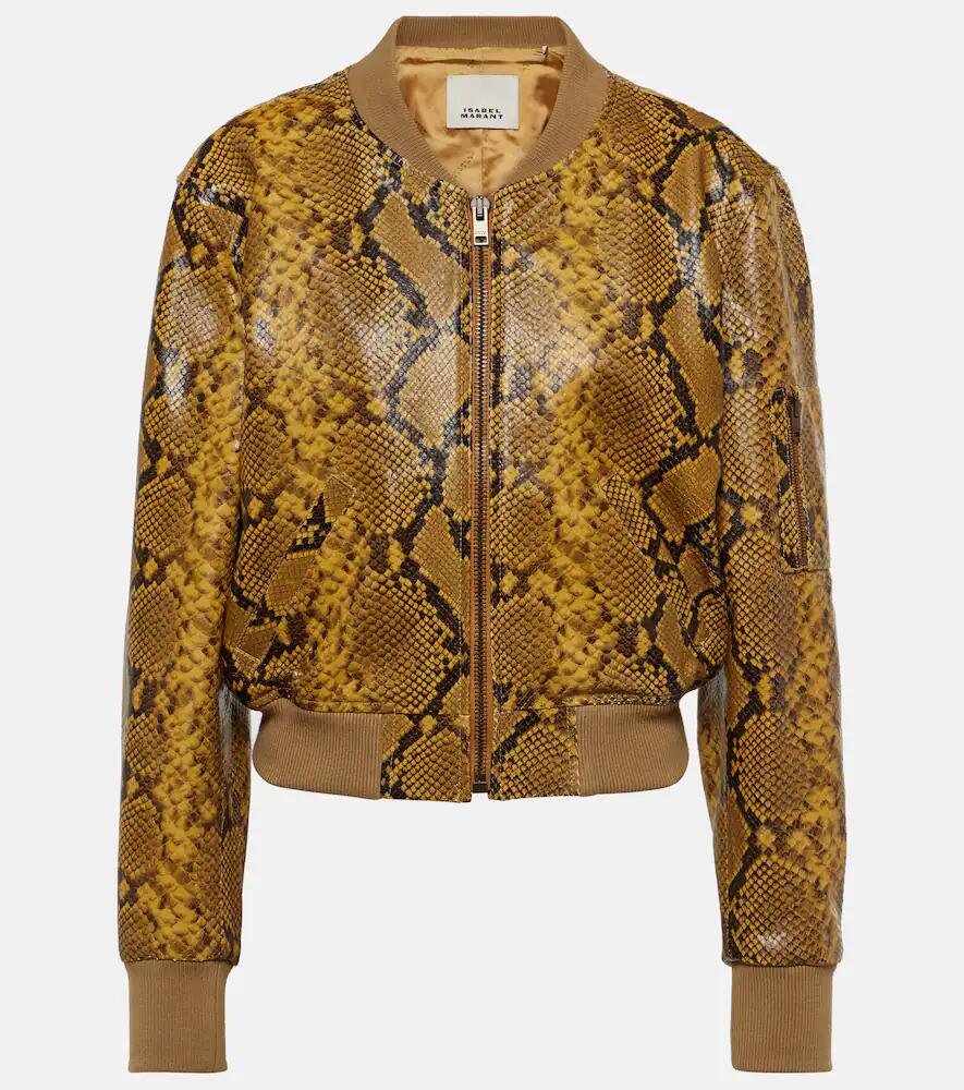 Isabel Marant Cerem snake-effect leather bomber jacket Cover