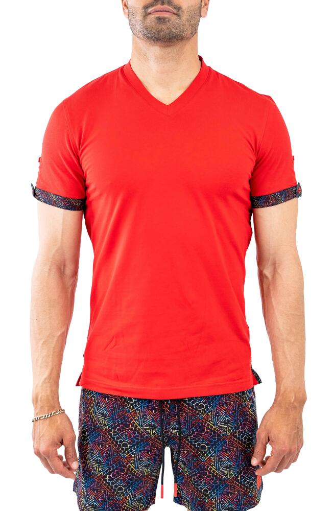 Maceoo Vivaldi V-Neck T-Shirt in Red Cover