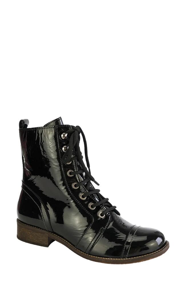 Unity in Diversity Liberty Combat Boot in Black Patent Leather Cover