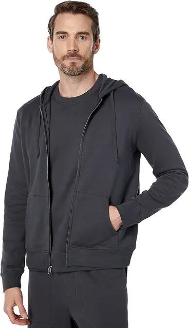 Barefoot Dreams MC Fleece Cot/Span Zip Hoodie (Carbon) Men's Long Sleeve Pullover Cover