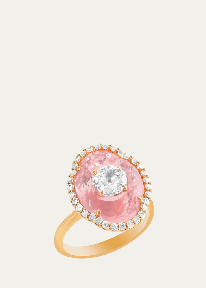 Boghossian Rose Gold Inlay Morganite Ring with Diamonds Cover