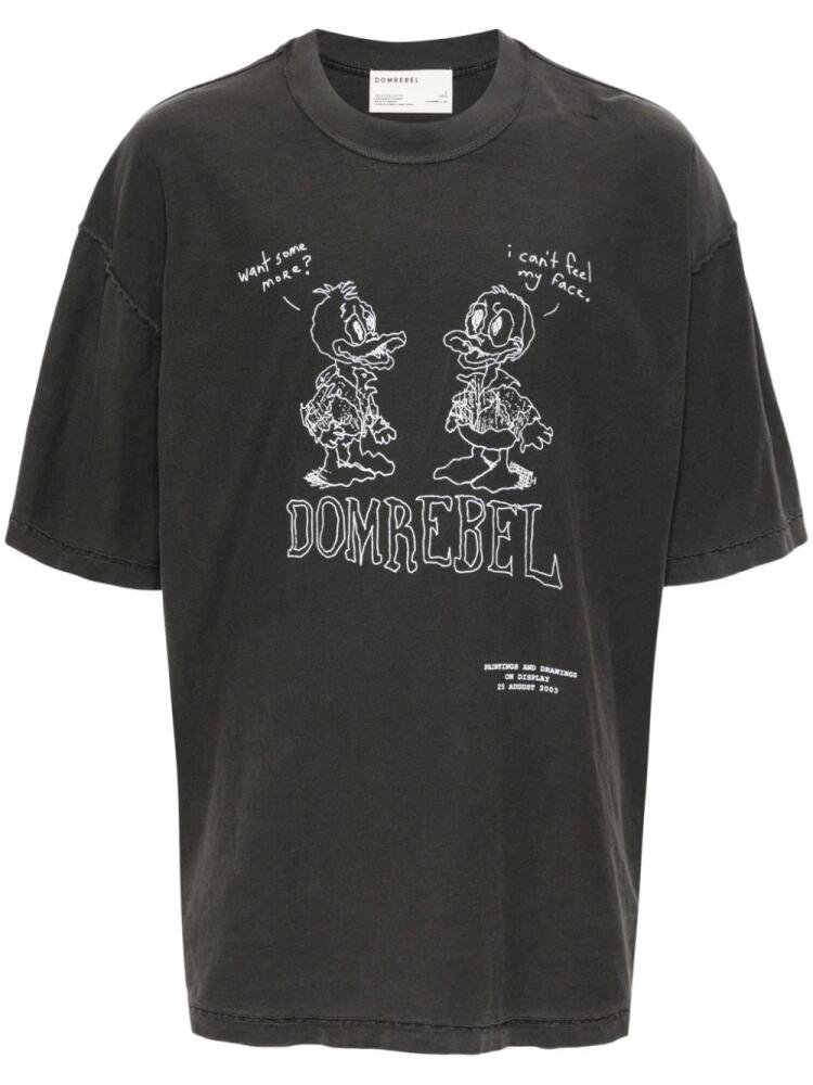 DOMREBEL Comic Pals graphic-print cotton T-shirt - Grey Cover