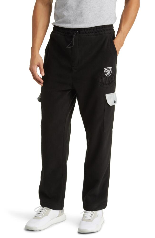 BOSS x NFL Fleece Cargo Track Pants in Las Vegas Raiders Black Cover