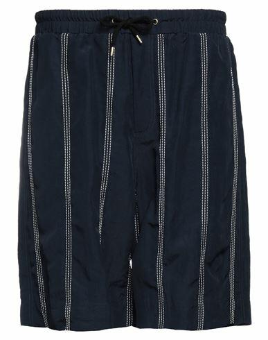 Giorgio Armani Man Shorts & Bermuda Shorts Navy blue Viscose, Linen Cover