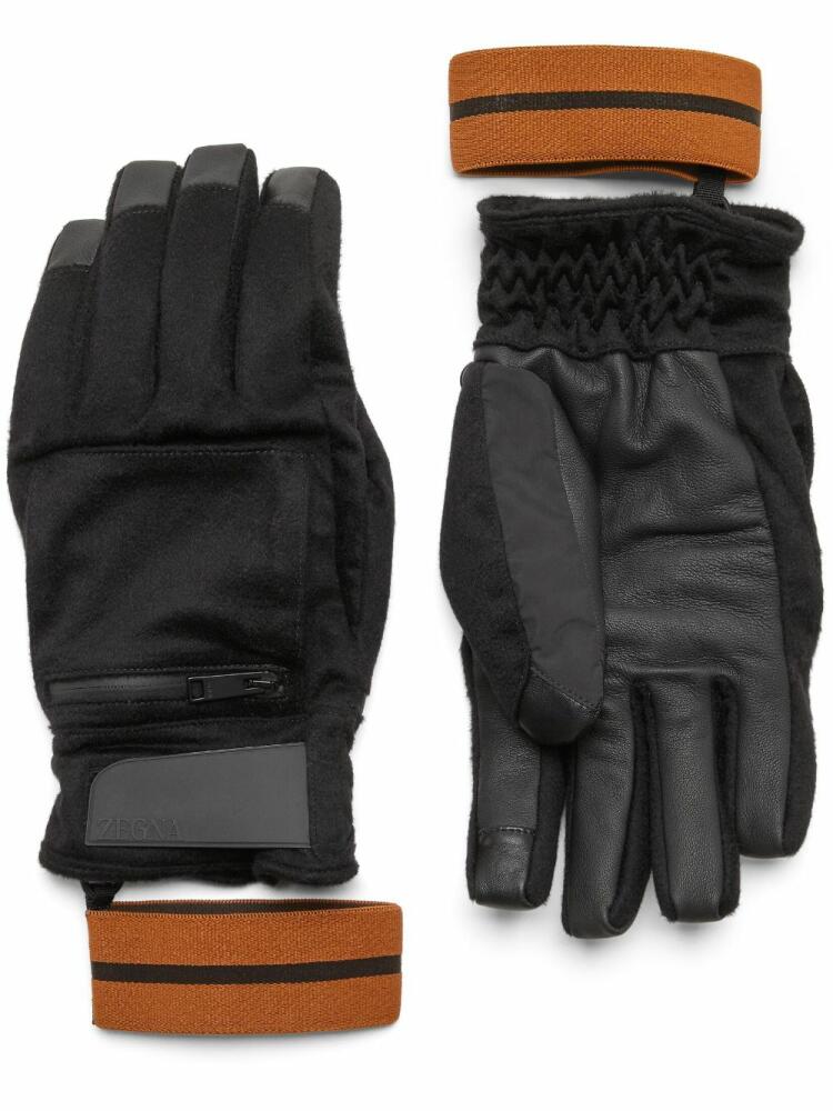 Zegna Oasi cashmere ski gloves - Black Cover