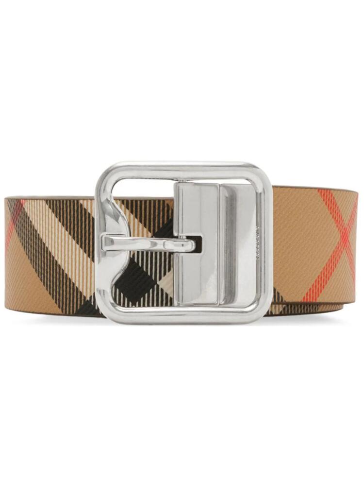 Burberry reversible Check B buckle belt - Brown Cover