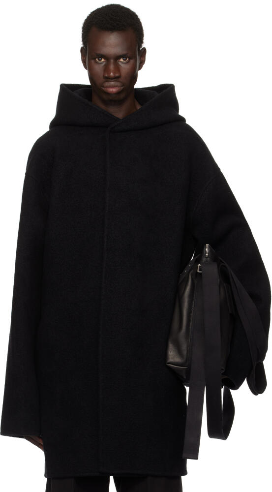 Rick Owens Black Porterville Hooded Robe Jacket Cover