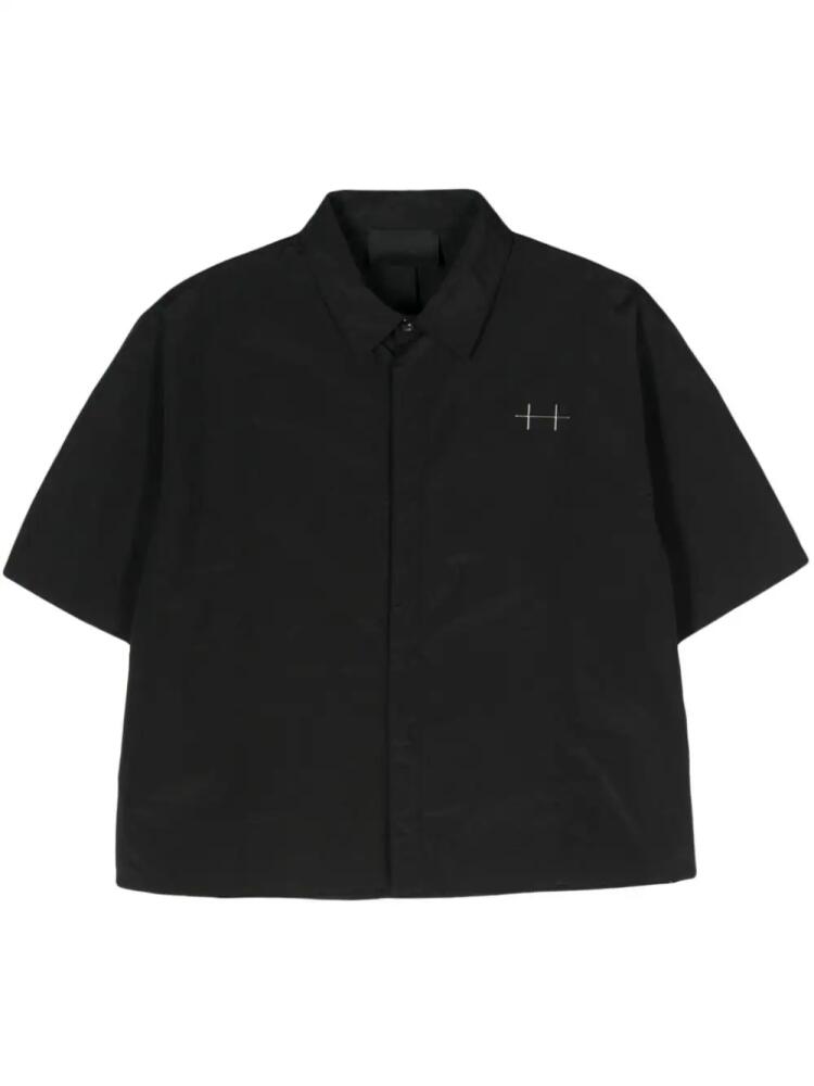 HELIOT EMIL logo-appliqué short-sleeved shirt - Black Cover