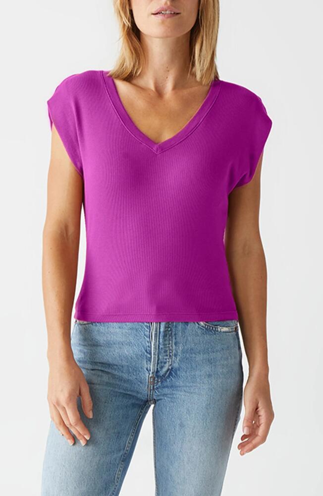 Michael Stars Tati Power Shoulder Rib Top in Ultraviolet Cover