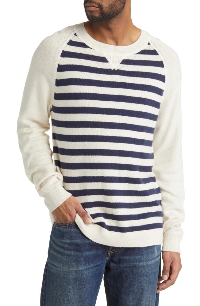 Lucky Brand Cloud Soft Stripe Raglan Sweater in Straw Heather Combo Cover