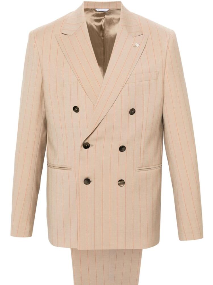 Manuel Ritz double-breasted virgin-wool blazer - Neutrals Cover