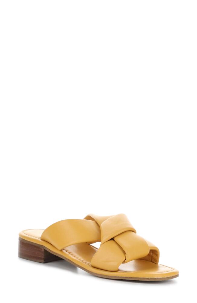 Bos. & Co. Knick Slide Sandal in Mustard Nappa Cover