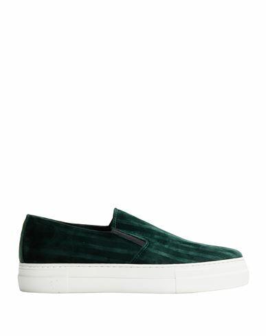 8 By Yoox Velvet Slip-on Sneakers Man Sneakers Green Textile fibers Cover