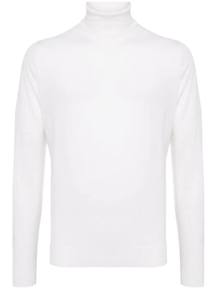 John Smedley roll-neck wool jumper - White Cover