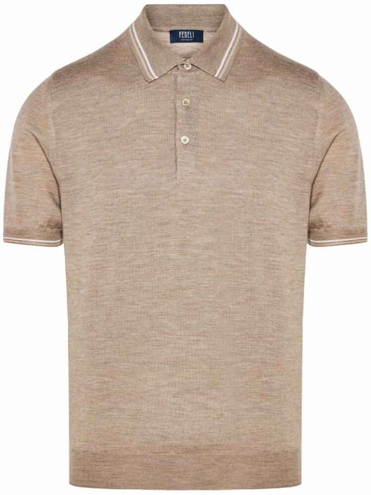 Fedeli stripe-detail polo shirt - Neutrals Cover