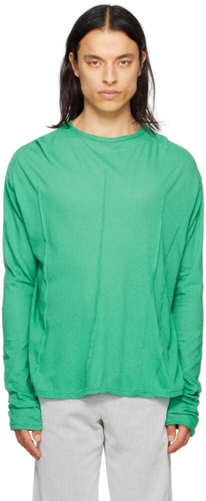 Edward Cuming Green Darted Long Sleeve T-Shirt Cover