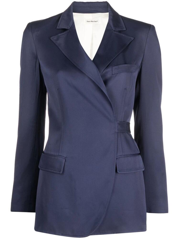 There Was One peak-lapels wrap blazer - Blue Cover