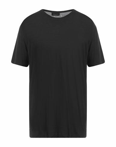 Roberto Collina Man T-shirt Black Cotton Cover