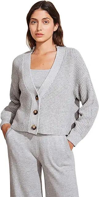 Eberjey Recycled Sweater - The Cropped Cardigan (Heather Grey) Women's Sweater Cover