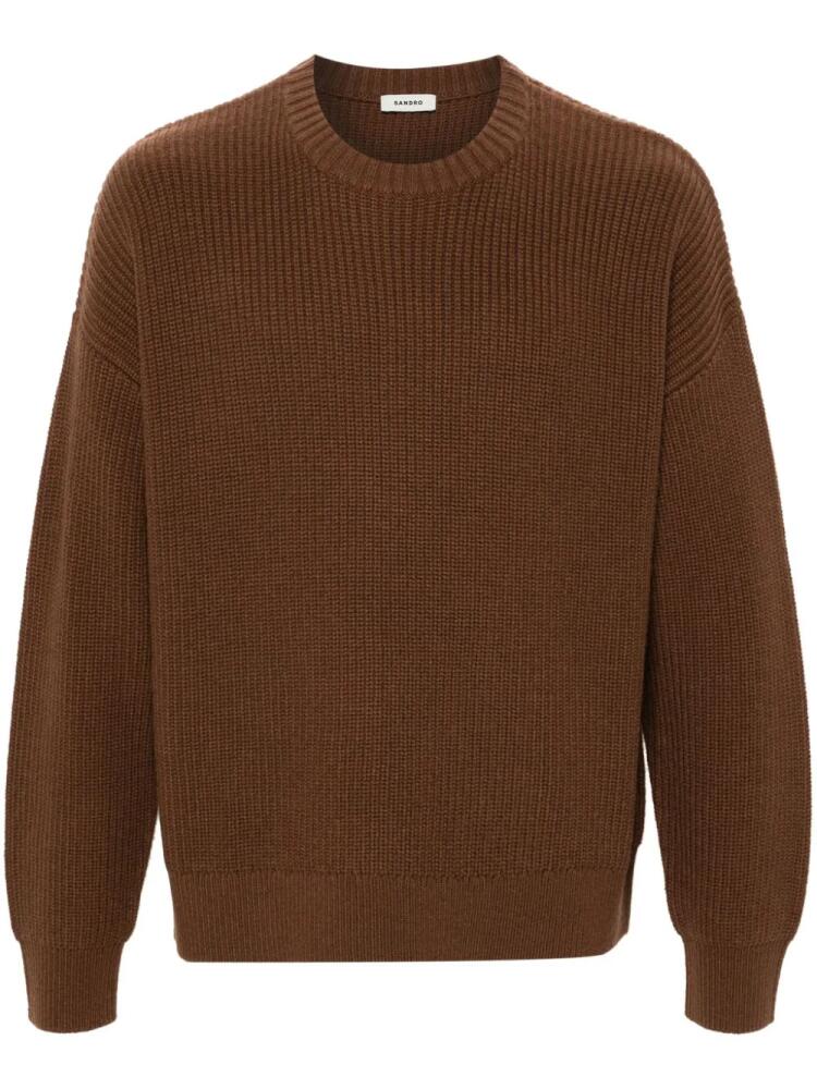 SANDRO knitted sweater - Brown Cover