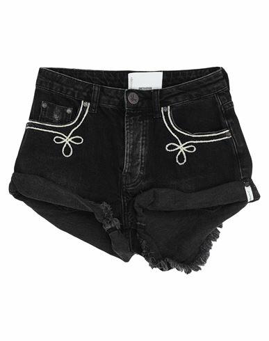 One Teaspoon Woman Denim shorts Black Cotton, Recycled cotton Cover