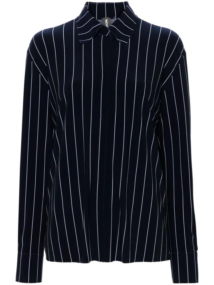 Norma Kamali striped jersey shirt - Blue Cover