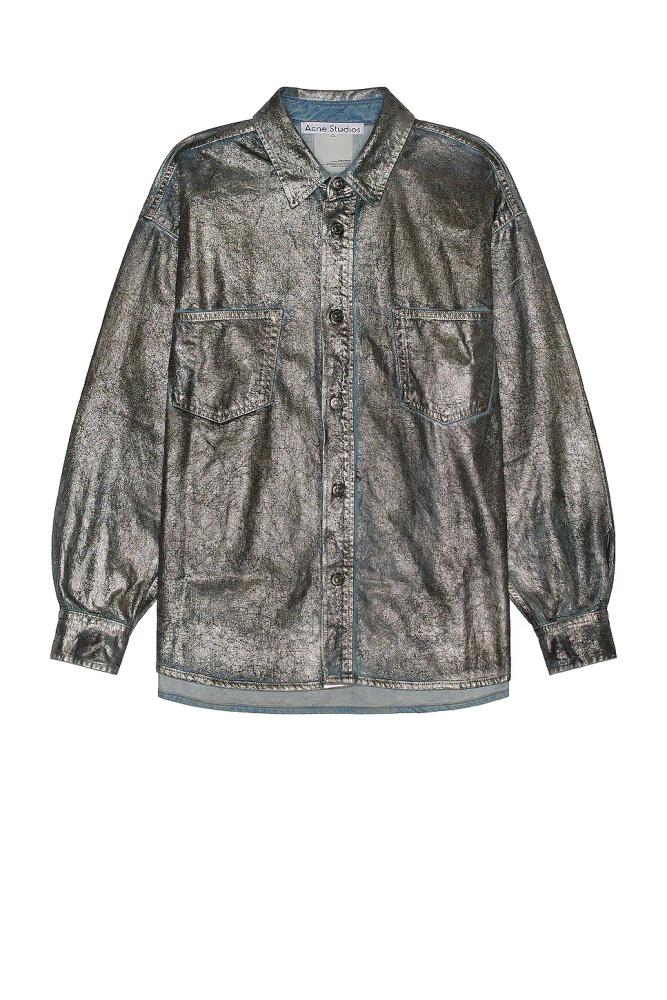 Acne Studios Relaxed Shirt in Metallic Silver Cover