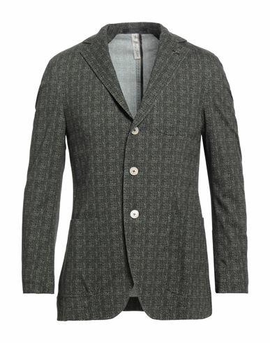 Paoloni Man Blazer Dark green Cotton, Elastane Cover